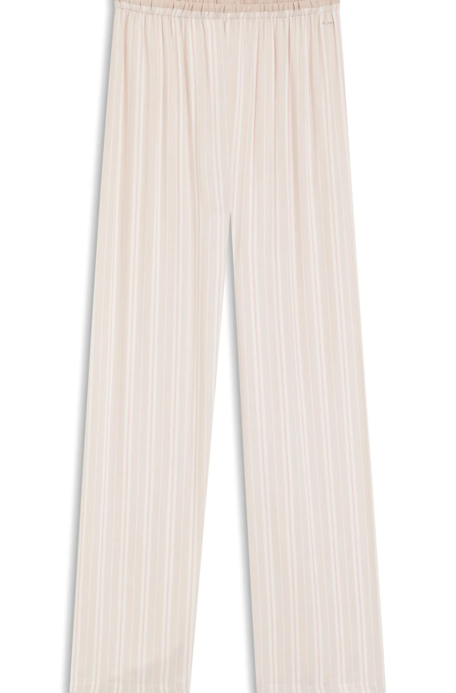 Striped pyjama bottoms with logo trim