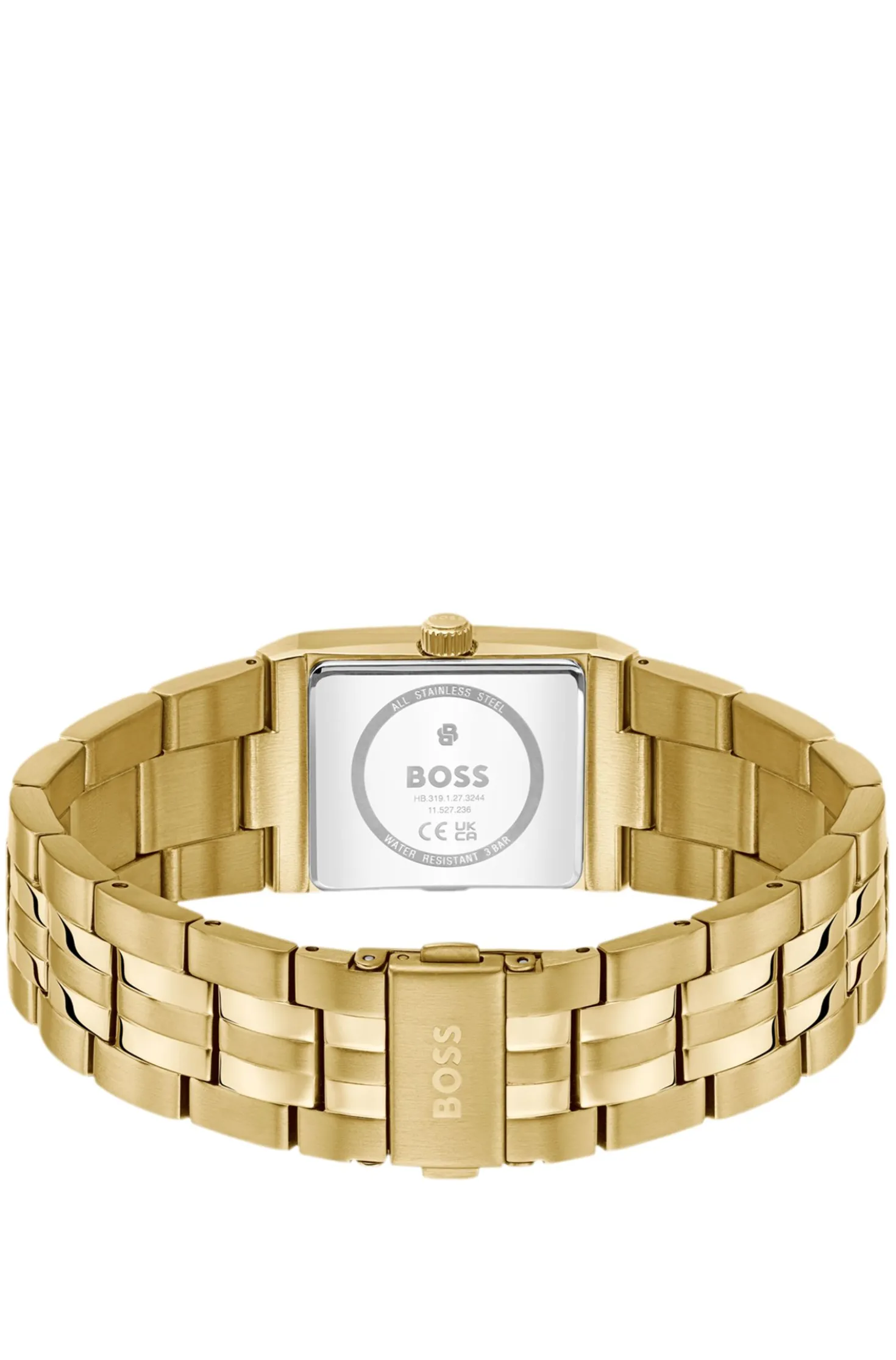 Strivo gold-tone watch with stripe detail