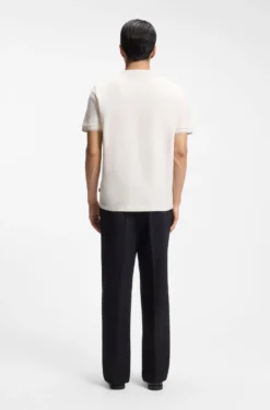 Structured-cotton T-shirt with cuff stripes