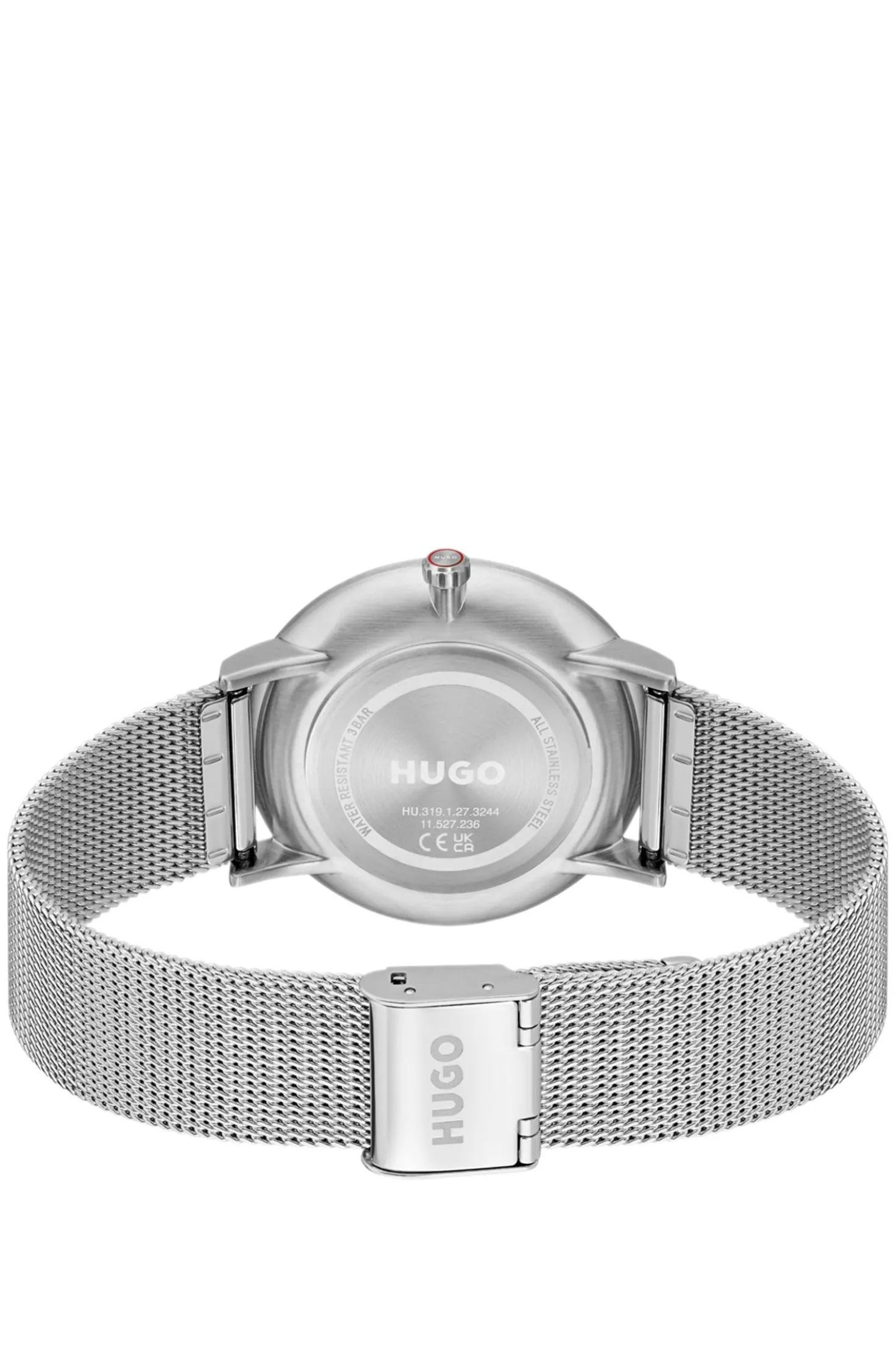 Style silver-tone watch with green dial