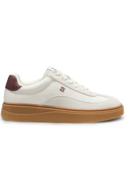 Suede-and-canvas trainers with logo details