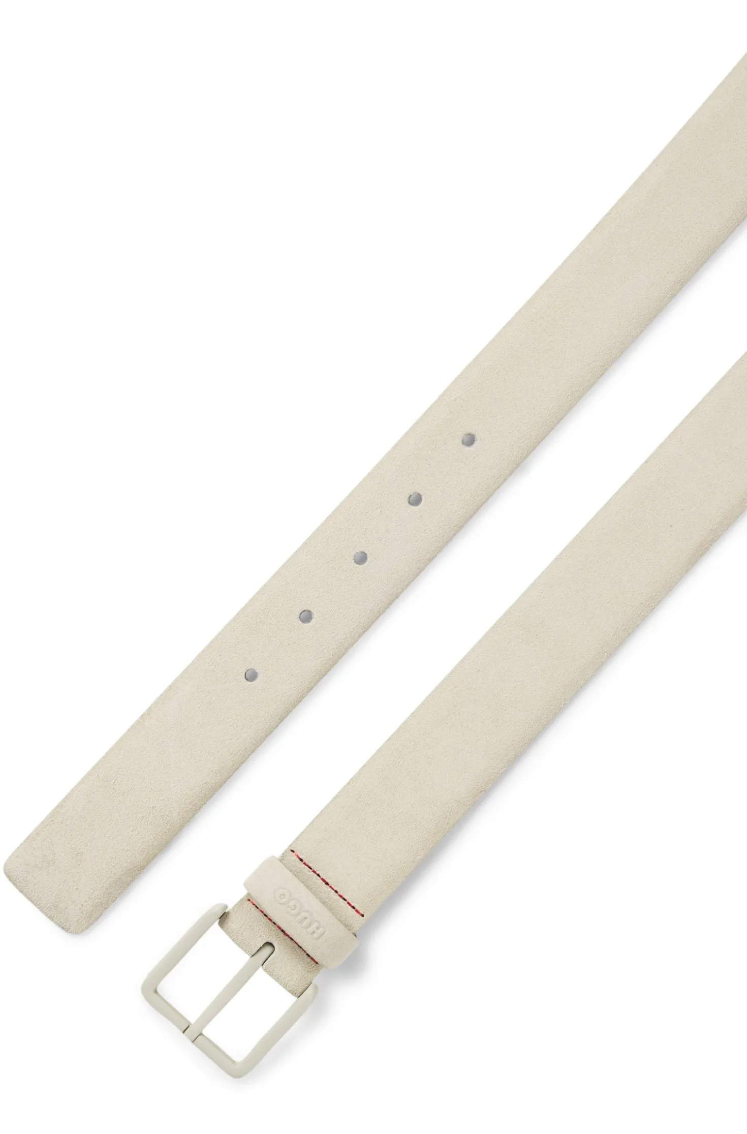Suede belt with tonal pin buckle