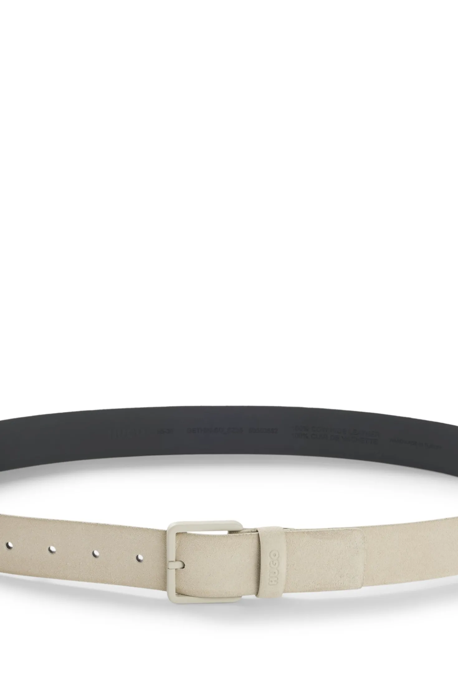 Suede belt with tonal pin buckle