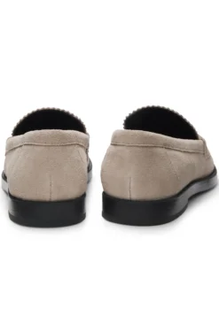 Suede loafers with branded penny trim