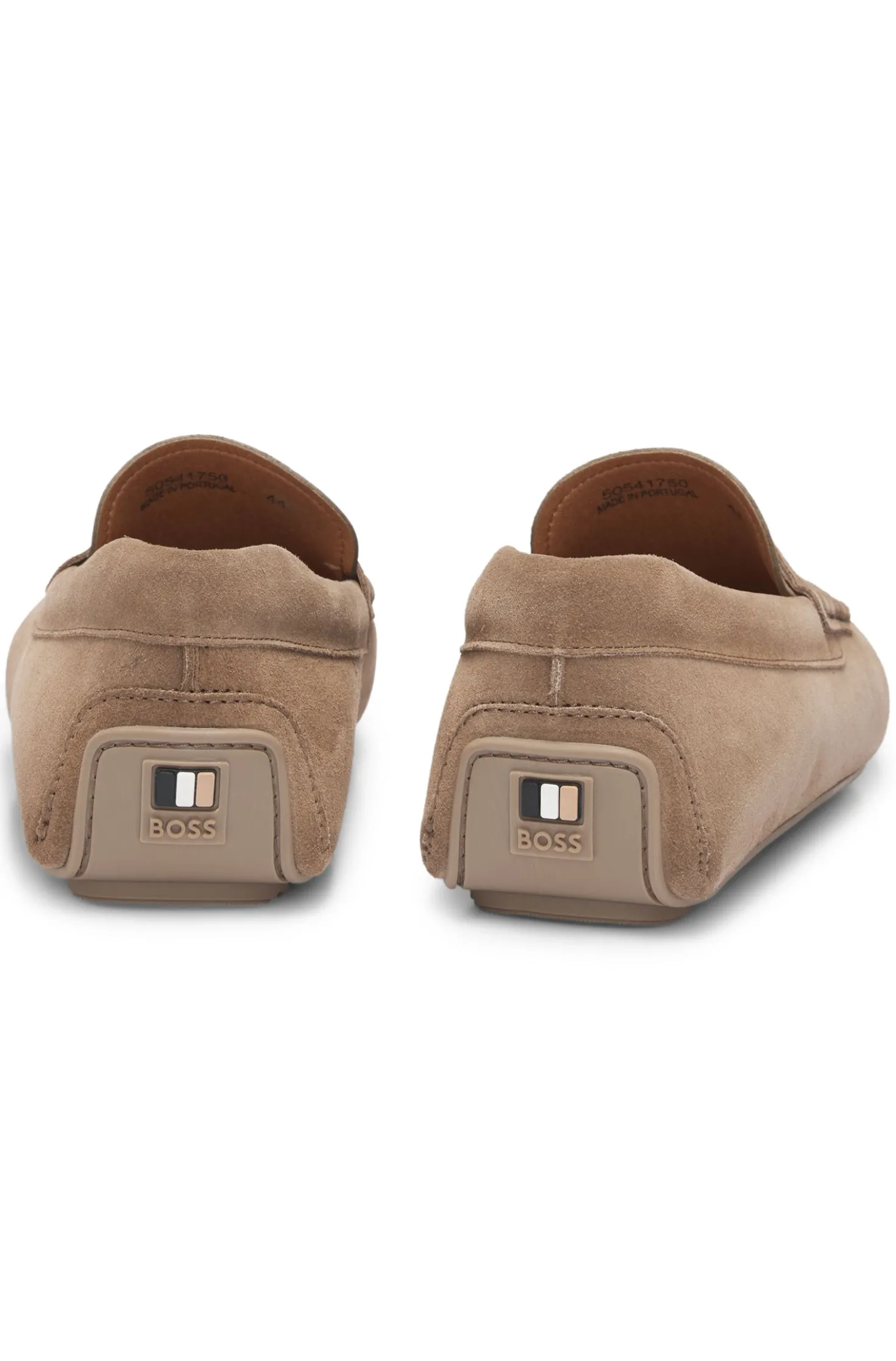 Suede moccasins with penny trim