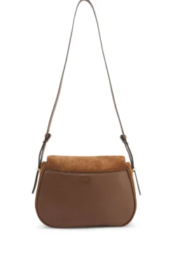 Suede saddle bag with Double B monogram