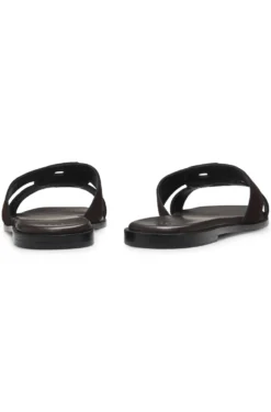 Suede slides with stitched Double B monogram