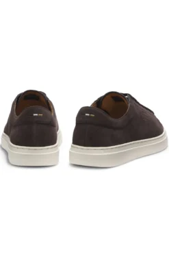 Suede trainers with embossed logo