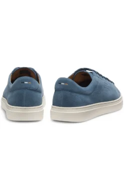 Suede trainers with embossed logo
