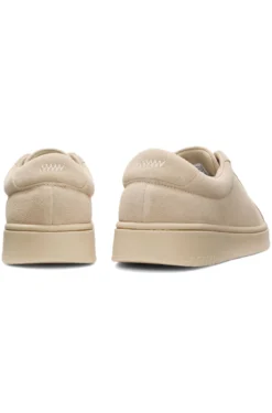 Suede trainers with gold-tone foil logo
