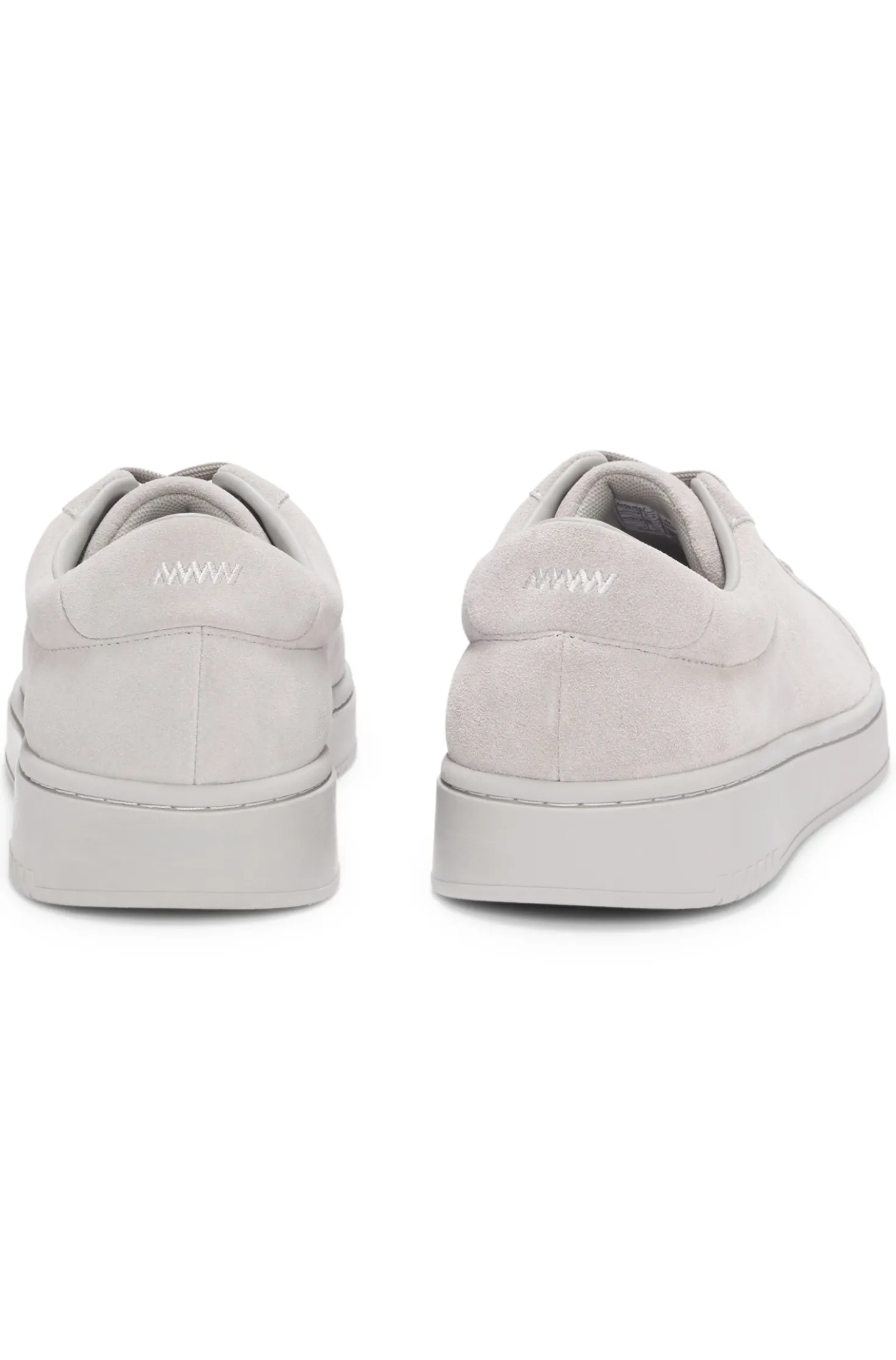 Suede trainers with gold-tone foil logo