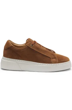 Suede trainers with hidden wedge