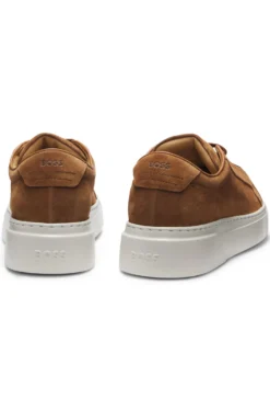 Suede trainers with hidden wedge