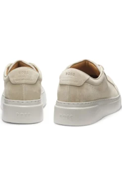 Suede trainers with hidden wedge