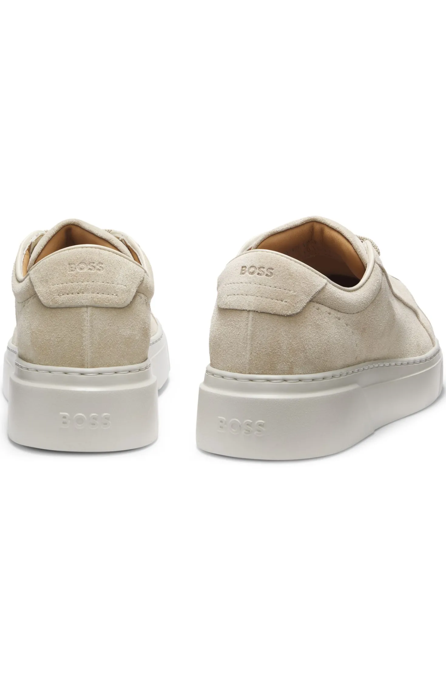 Suede trainers with hidden wedge