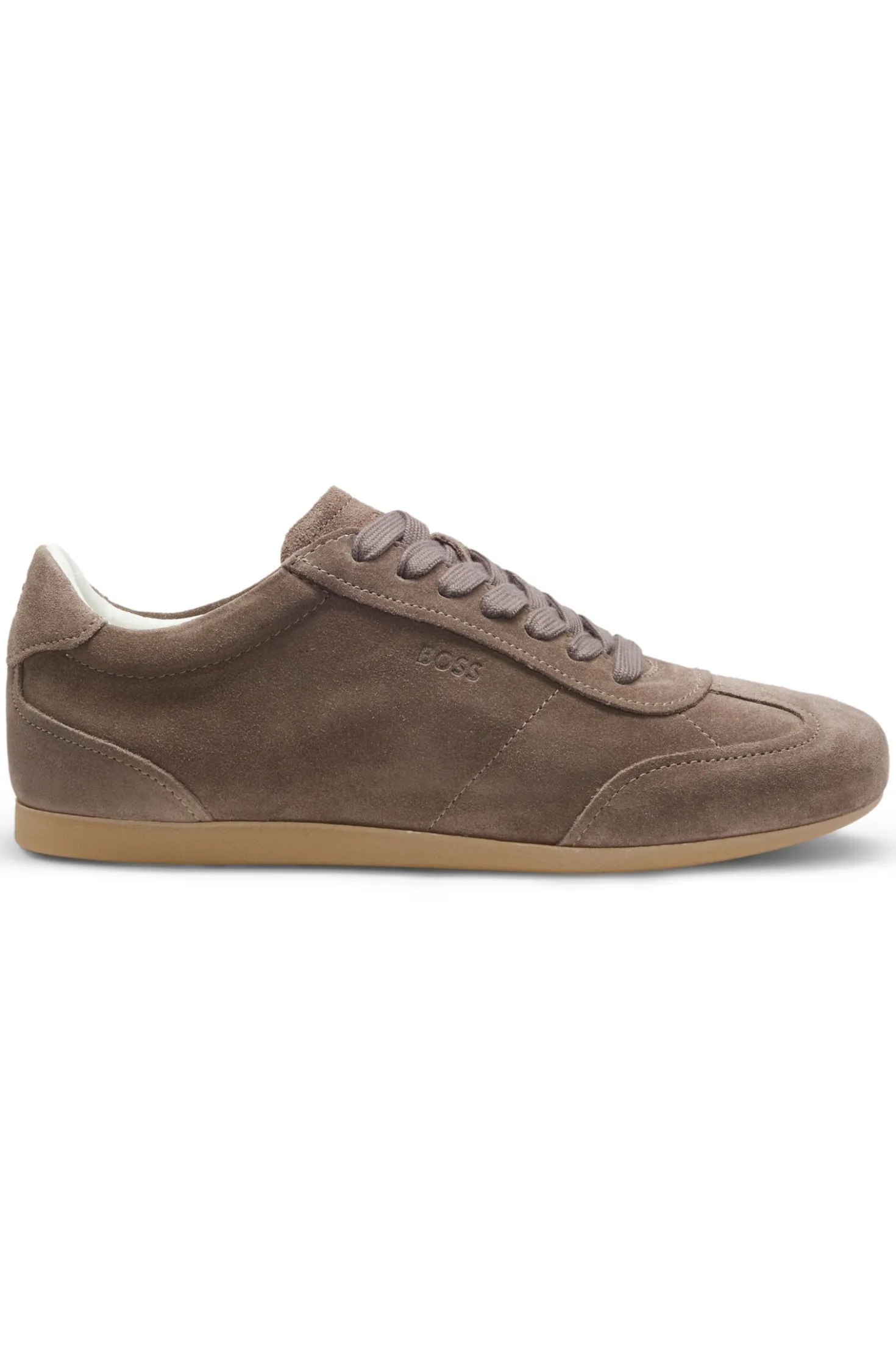 Suede trainers with logo details