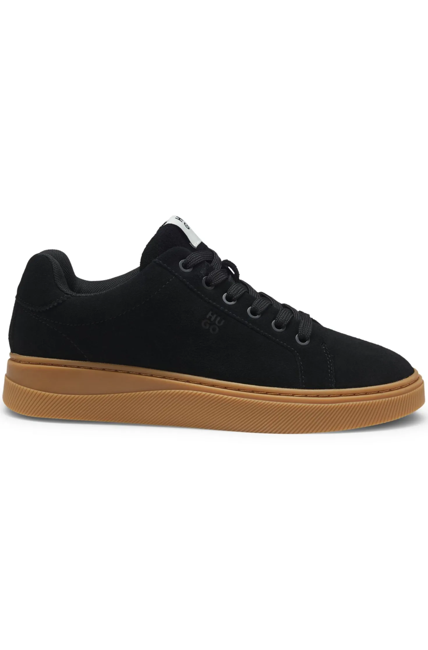 Suede trainers with padded tongue