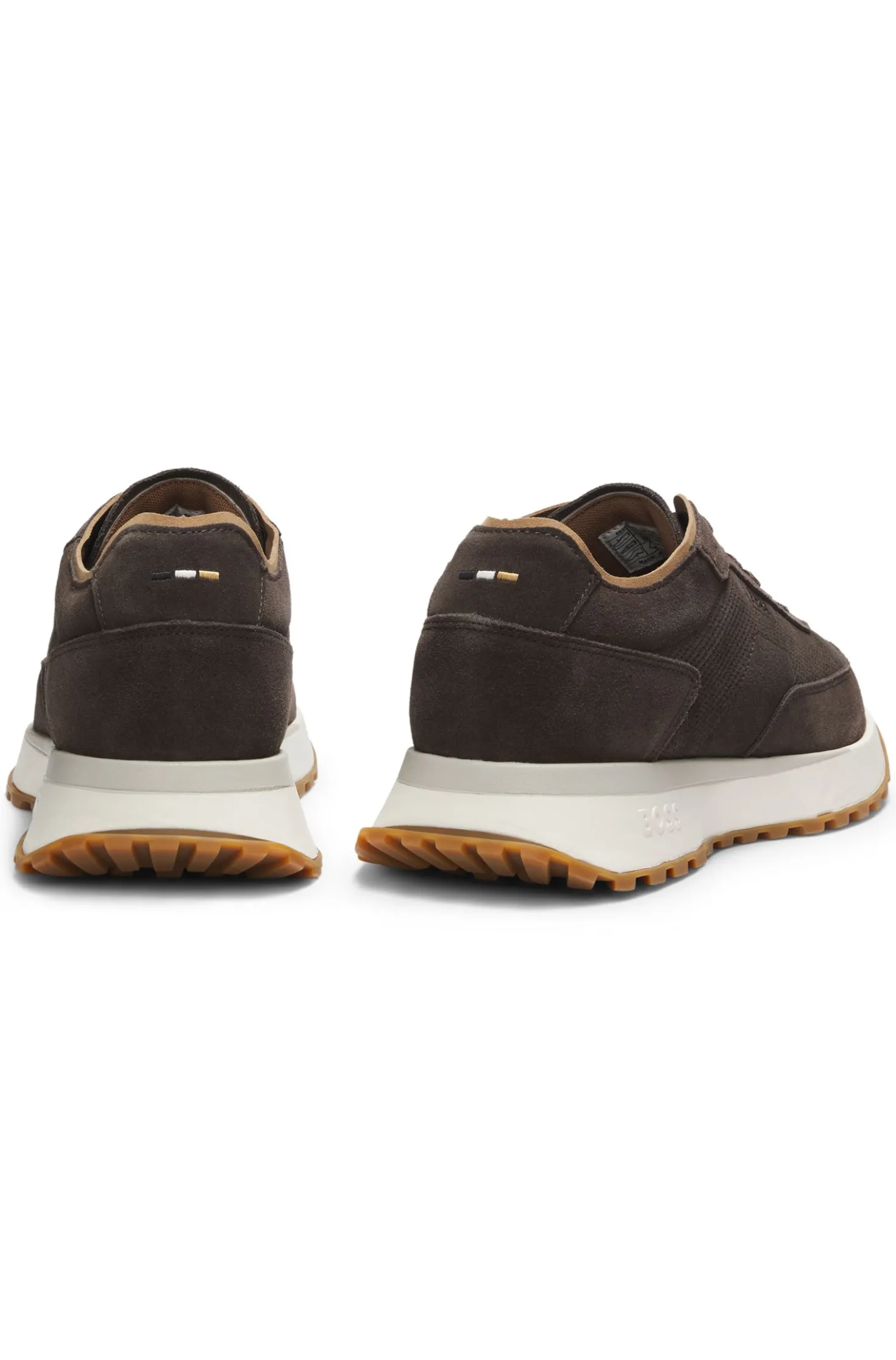 Suede trainers with perforations
