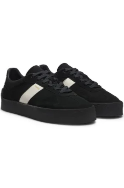 Suede trainers with side stripe