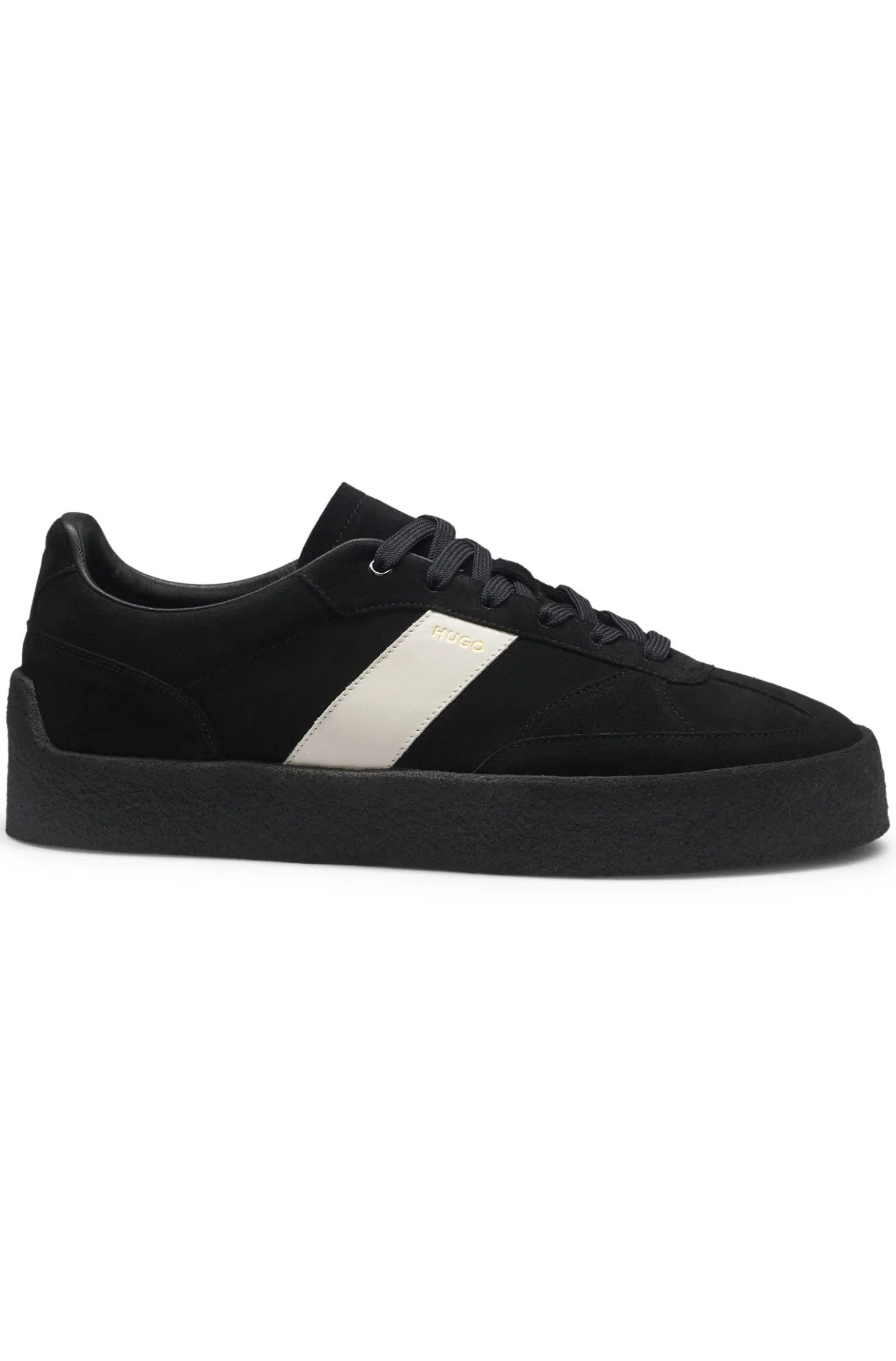 Suede trainers with side stripe