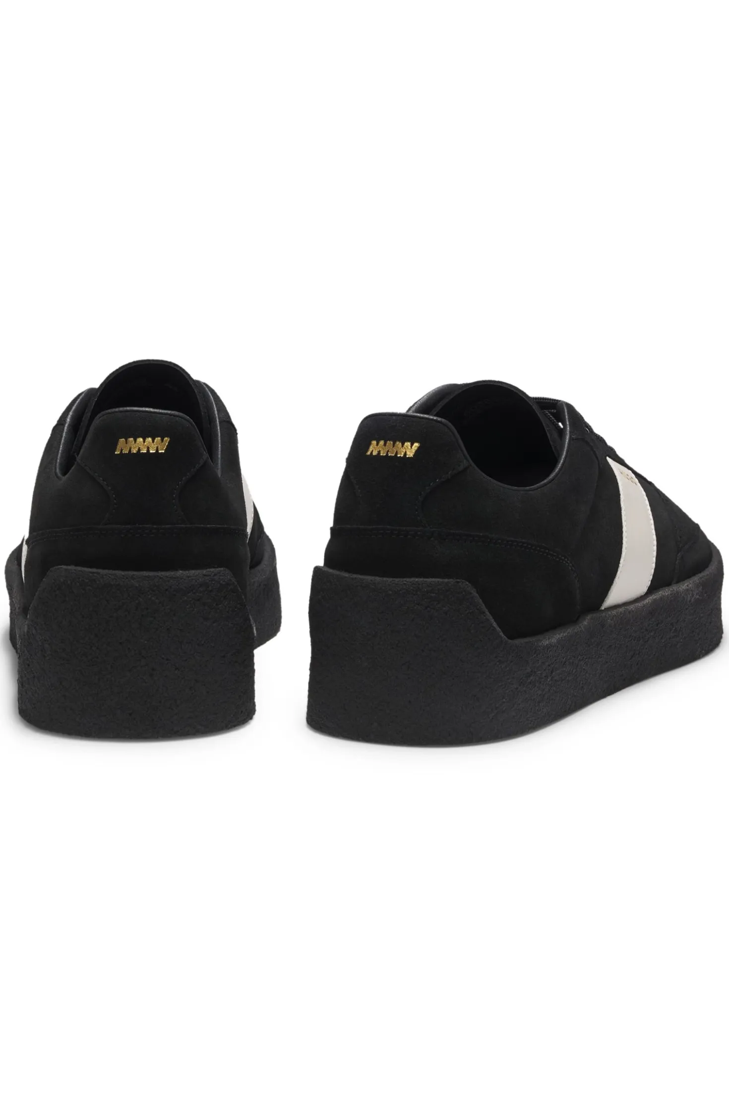 Suede trainers with side stripe
