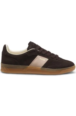 Suede trainers with smooth-leather trims