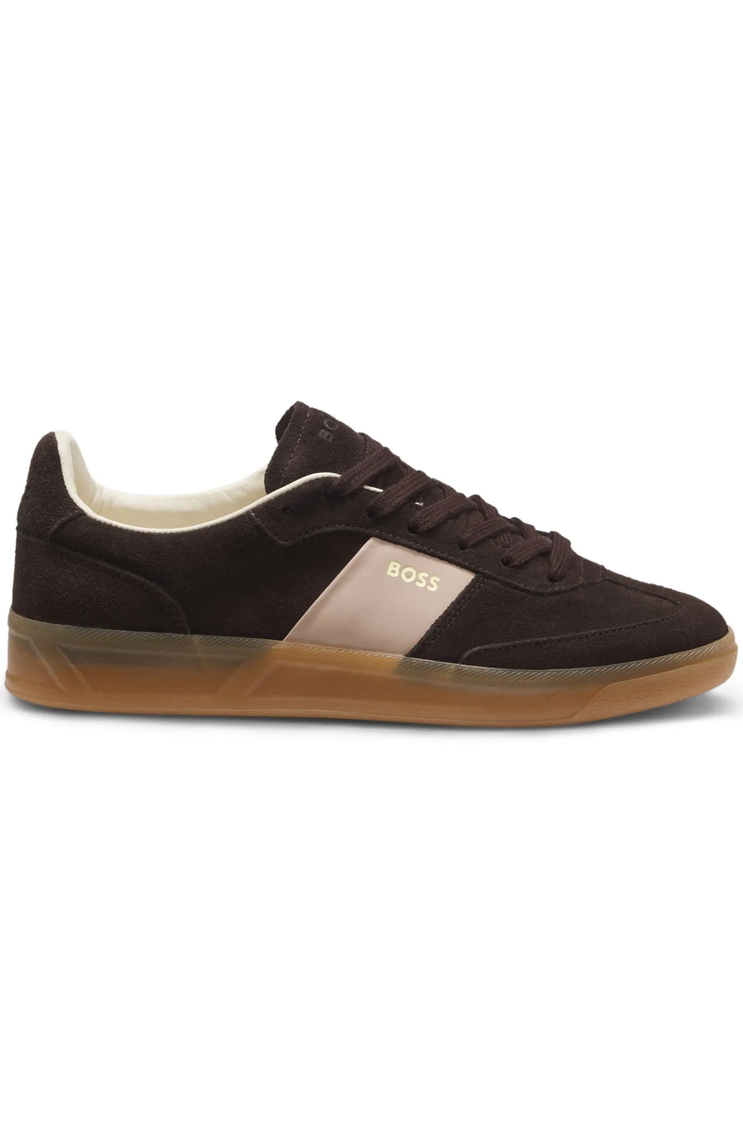 Suede trainers with smooth-leather trims