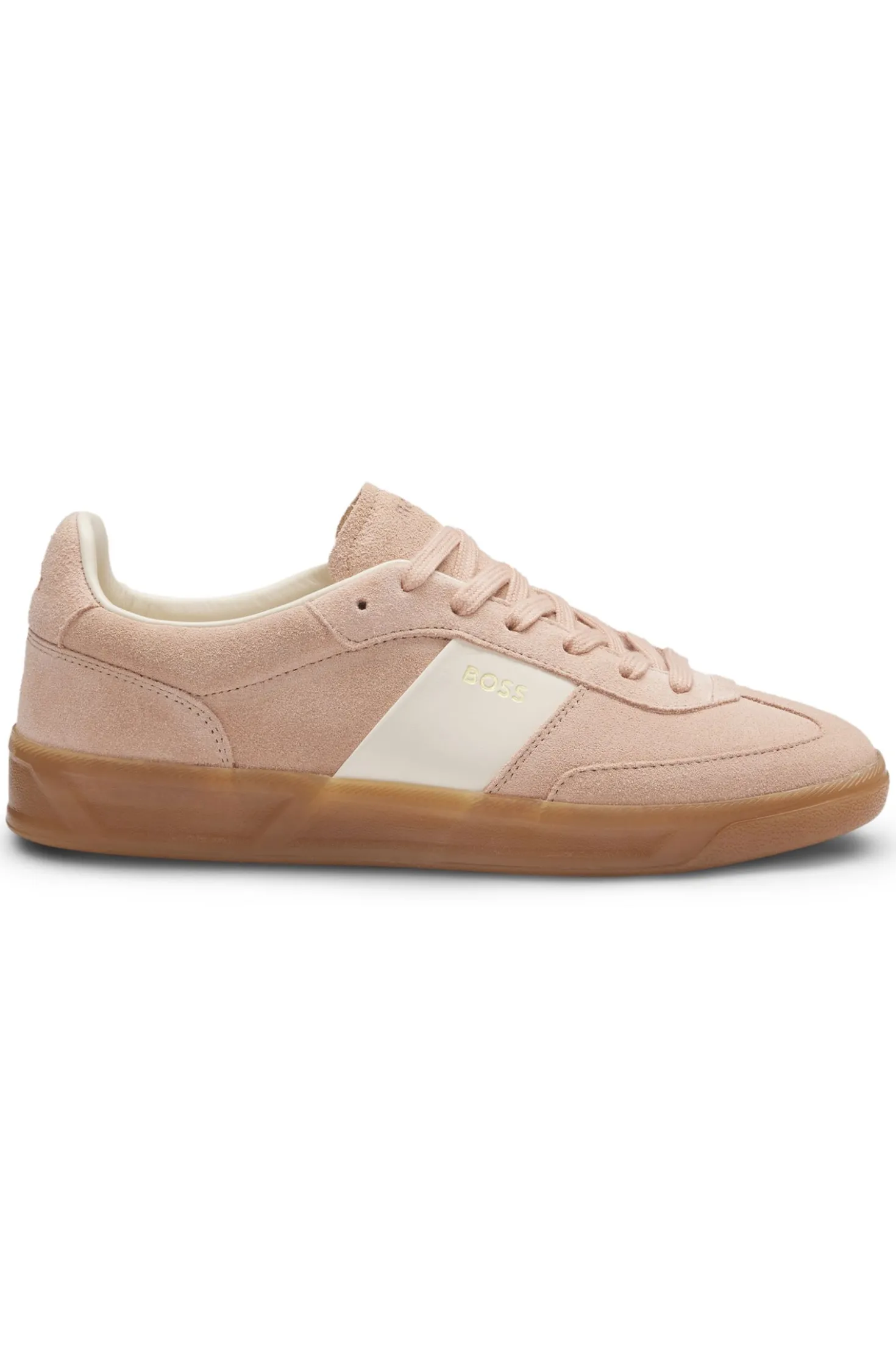 Suede trainers with smooth-leather trims