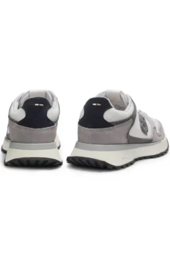 Suede-trim trainers with Double B monogram