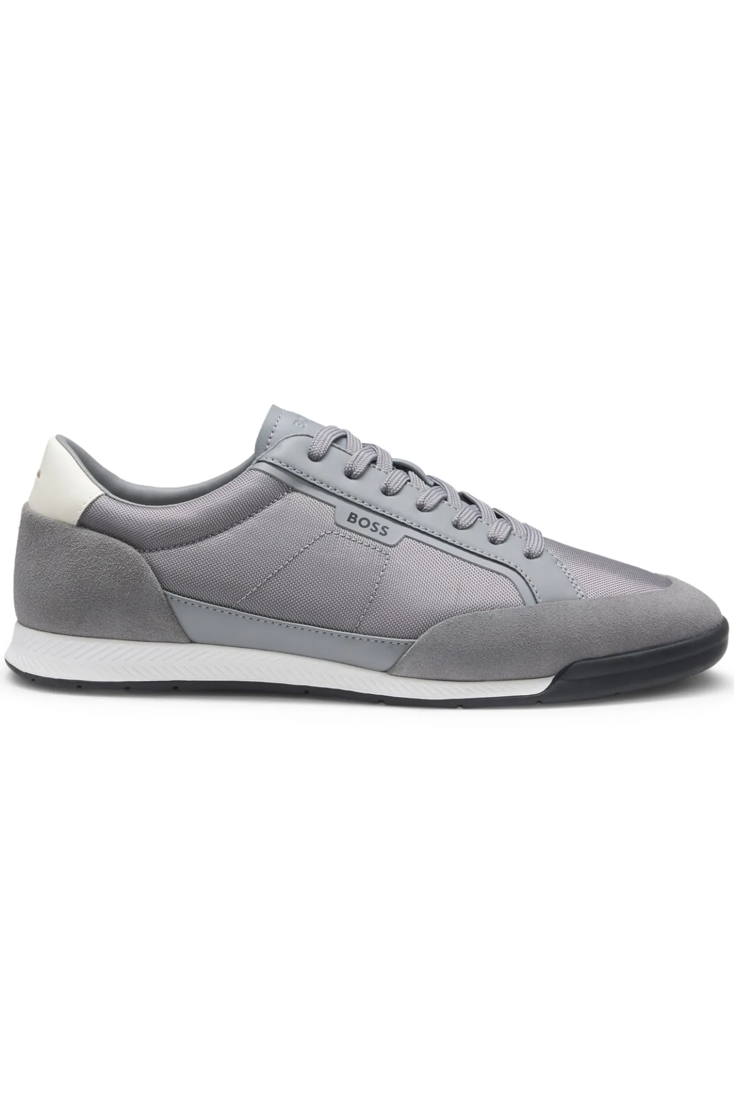 Suede-trim trainers with ribbed sole