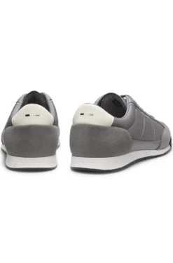 Suede-trim trainers with ribbed sole