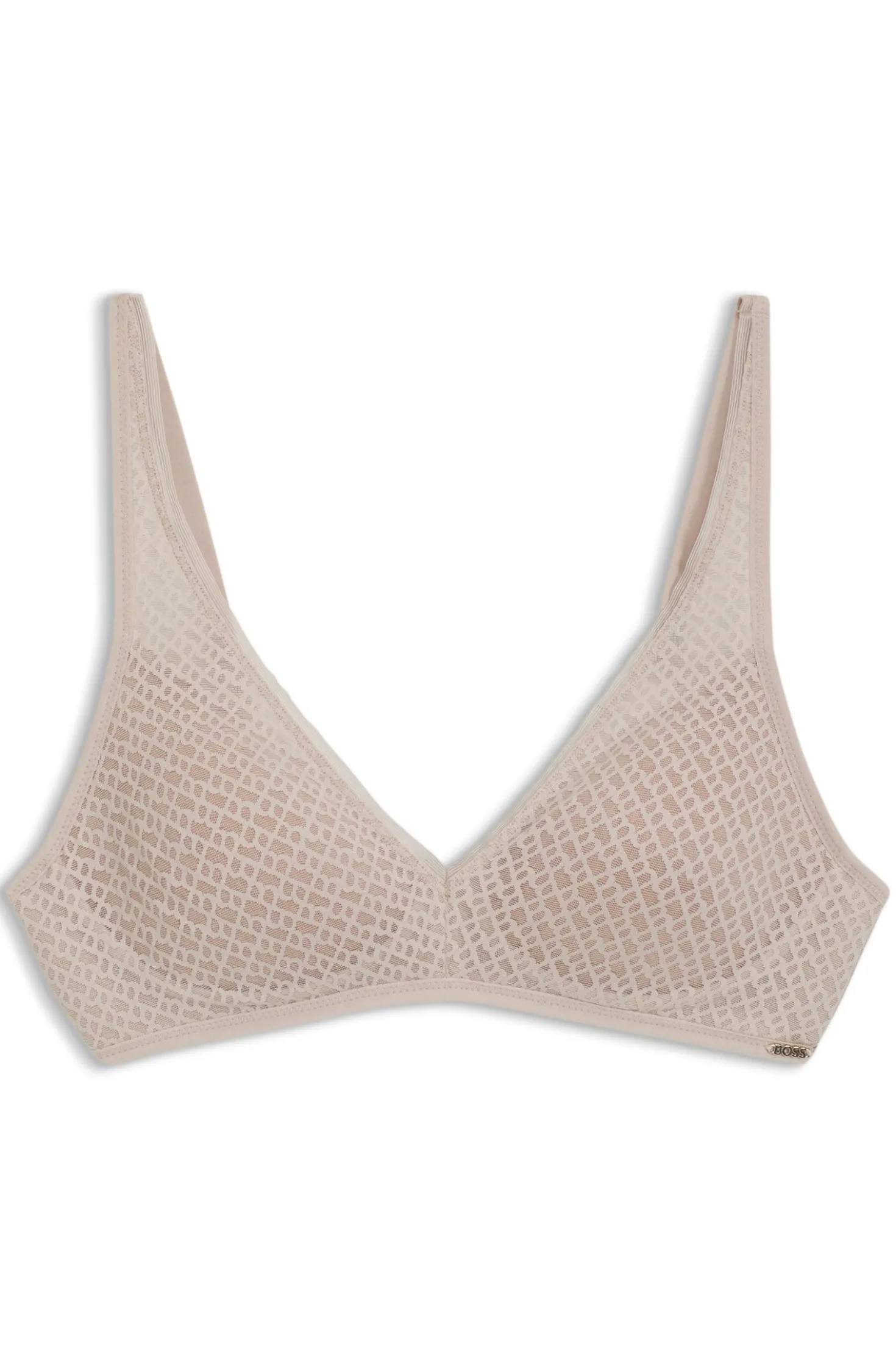 Super-soft lace bralette with gold plaque
