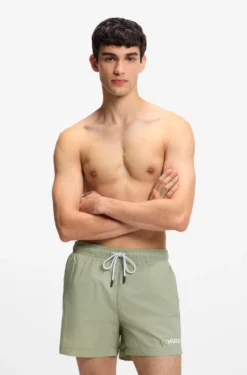 Swim shorts with contrast logo print