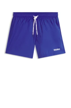 Swim shorts with contrast logo print