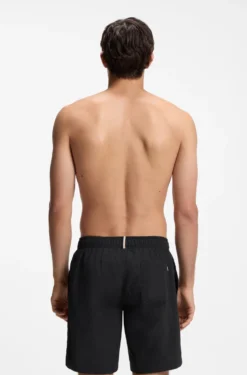 Swim shorts with 3D logo embroidery