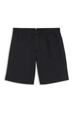Swim shorts with 3D logo embroidery