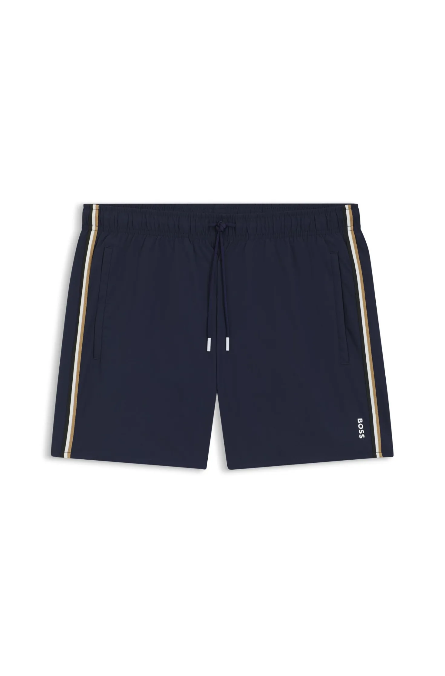 Swim shorts with signature stripe and logo