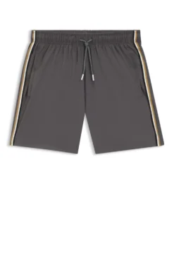 Swim shorts with signature stripe and logo