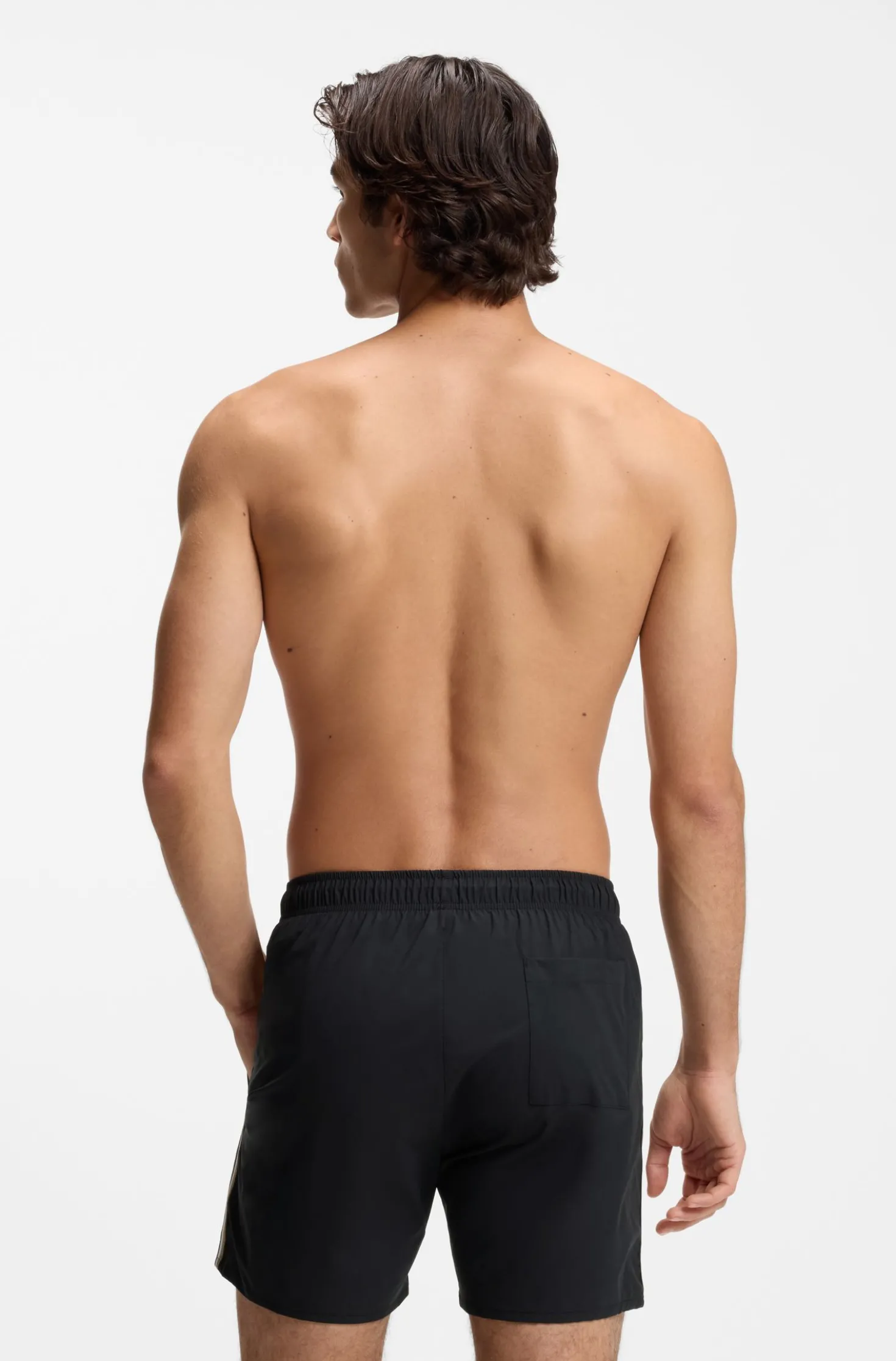 Swim shorts with signature stripe and logo
