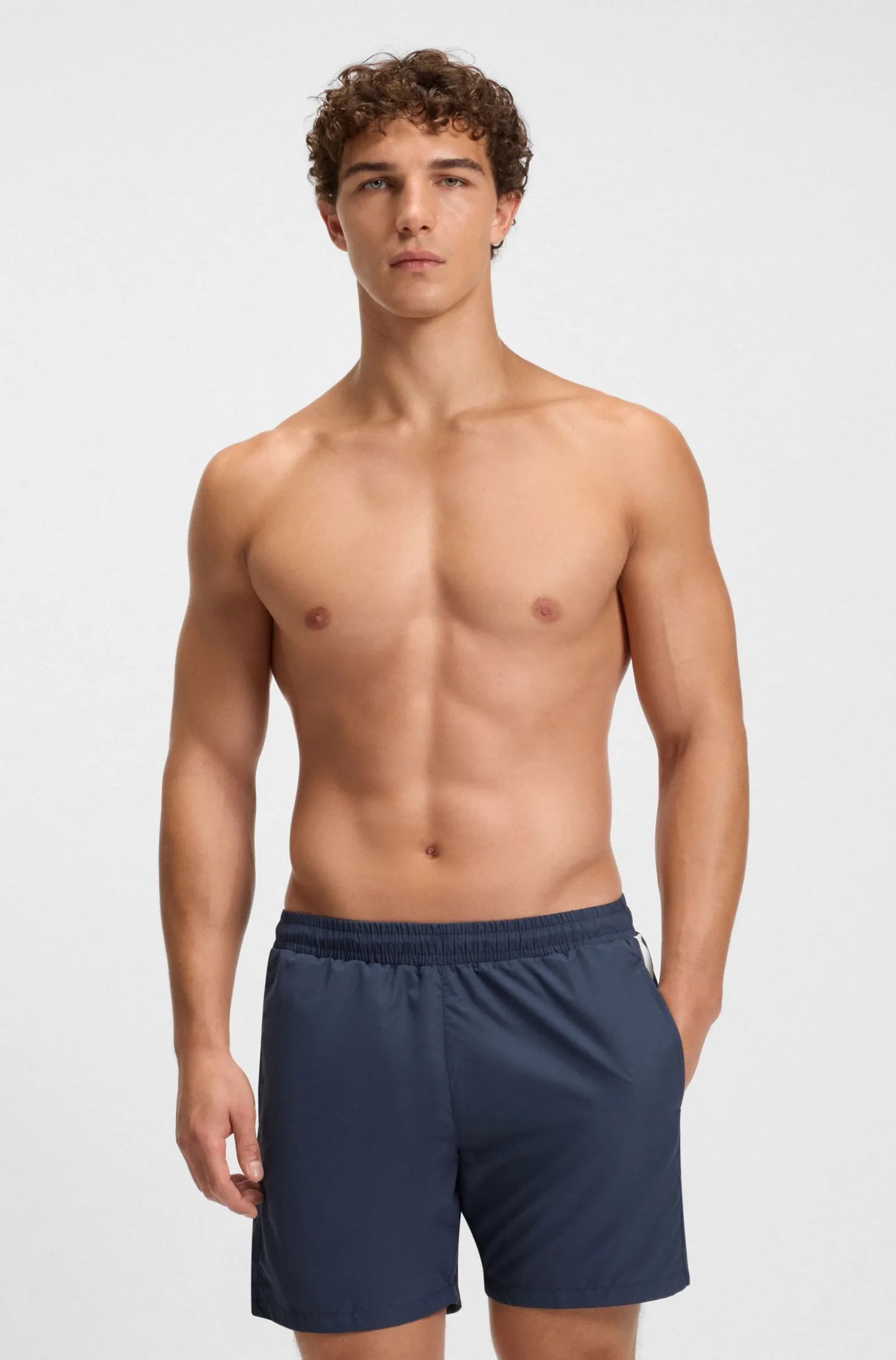Swim shorts with stripe and logo