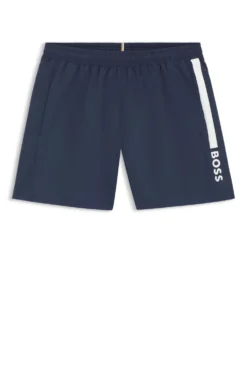 Swim shorts with stripe and logo