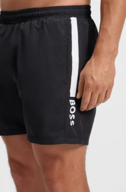 Swim shorts with stripe and logo