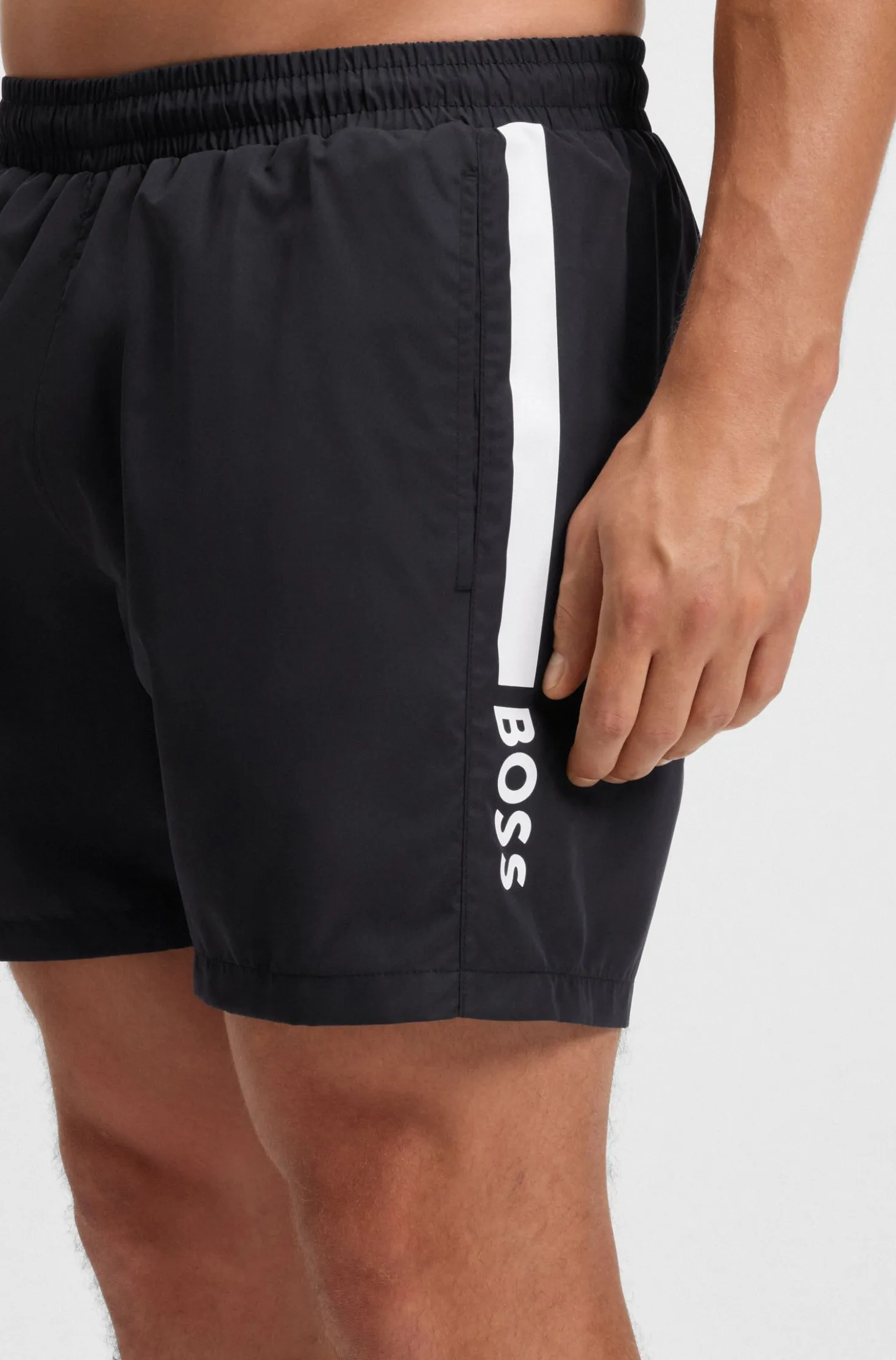 Swim shorts with stripe and logo