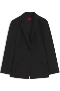 Tailored single-button blazer in stretch wool
