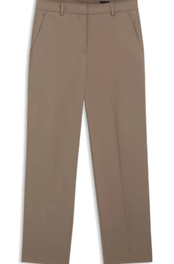 Tapered-fit cropped trousers in stretch cotton