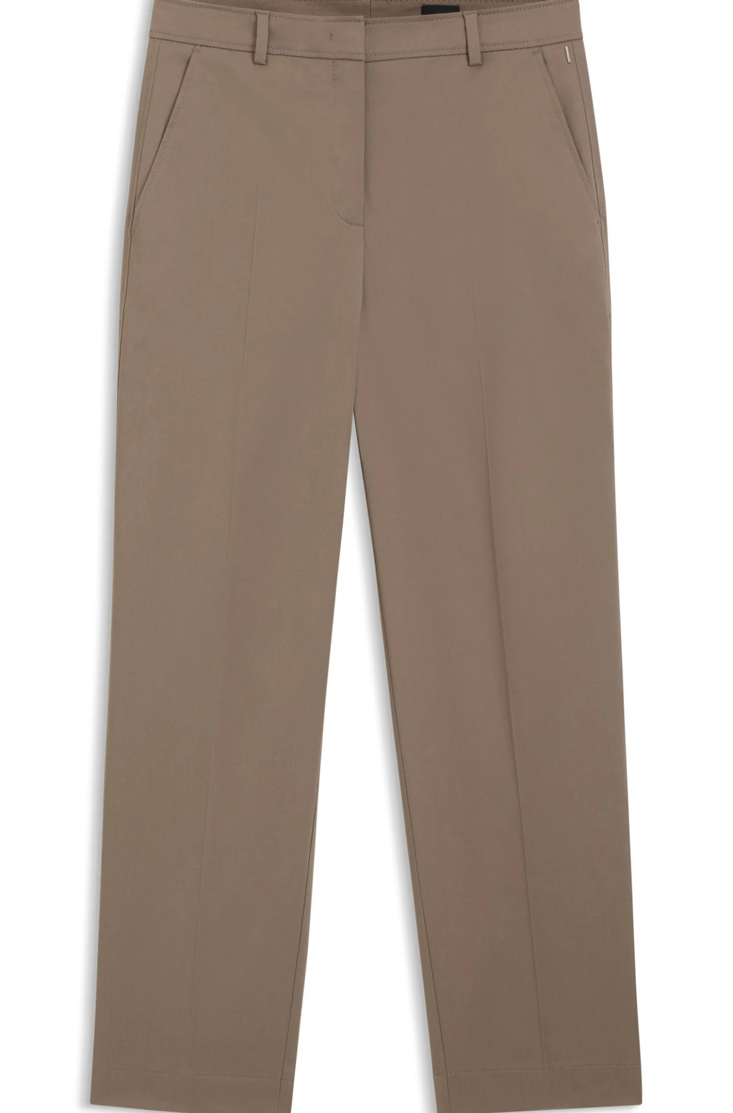 Tapered-fit cropped trousers in stretch cotton