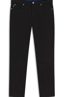 Tapered-fit jeans in black stretch denim