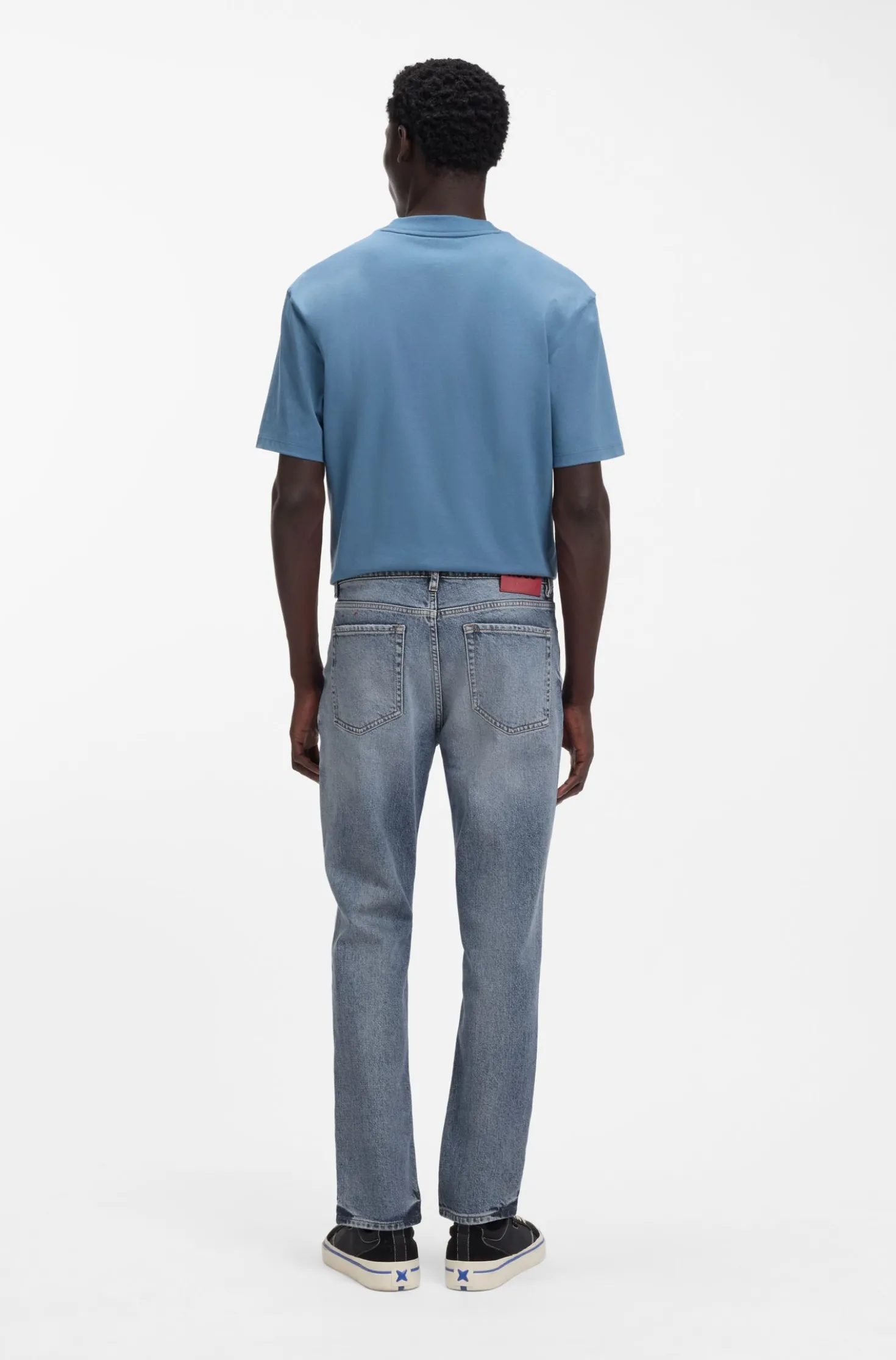 Tapered-fit jeans in blue comfort-stretch denim