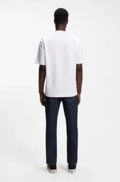 Tapered-fit jeans in dark-blue stretch denim