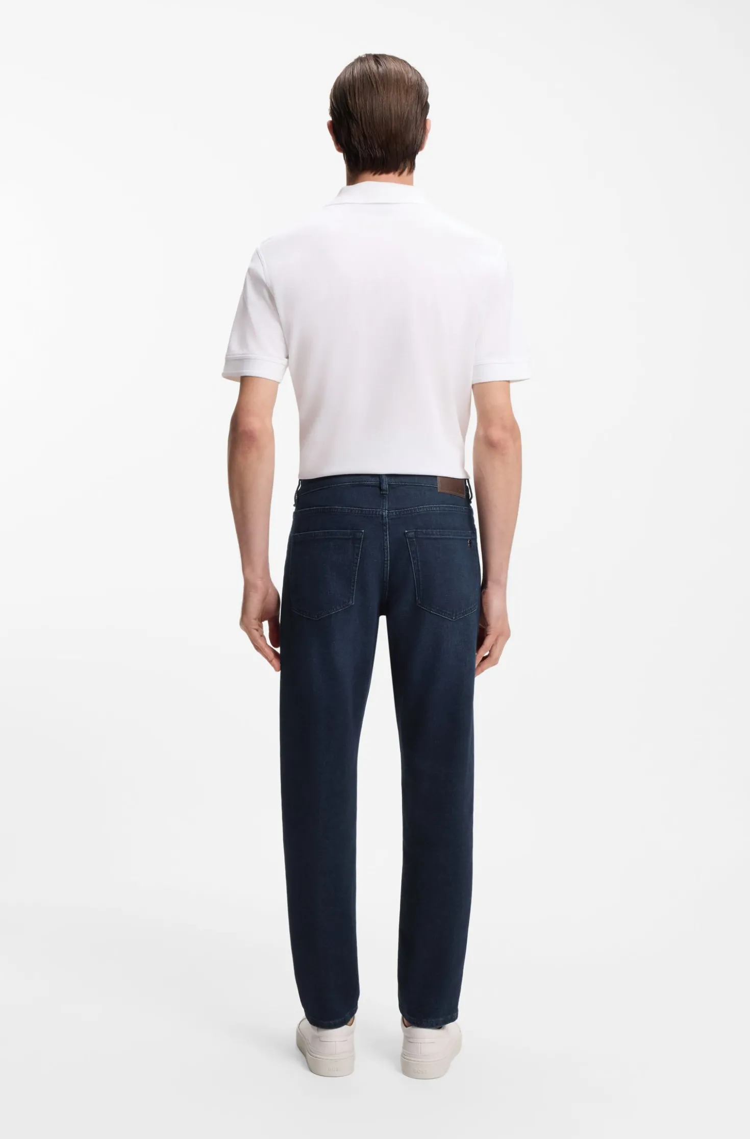 Tapered-fit jeans in pure-blue stretch denim